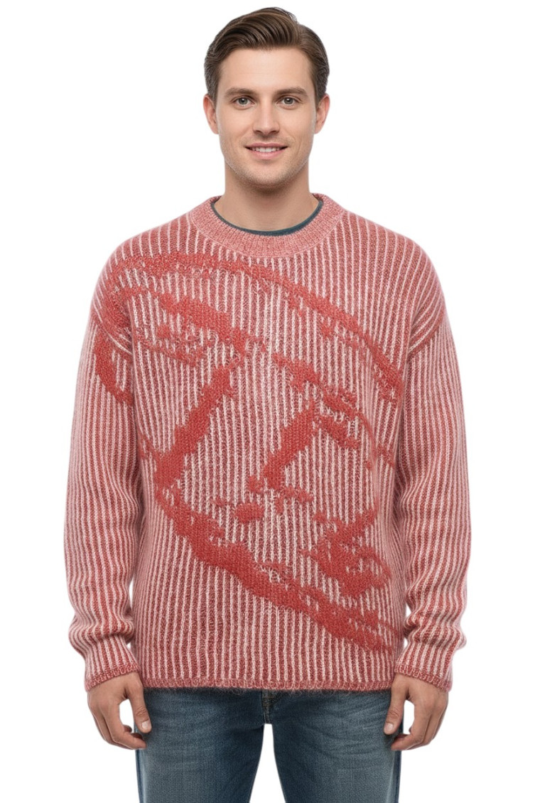 Diesel Red Crew Neck Sweater for Men Online USA at Darveys.com