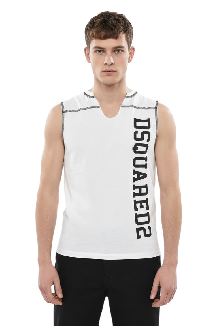 Dsquared2 White Sleeveless T-shirt In White