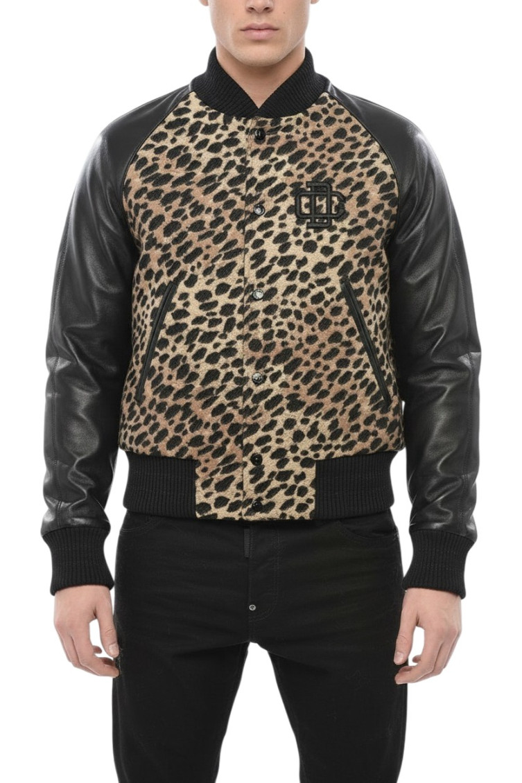Dsquared2 Men Multicolor Regular Bomber Jacket In Brown