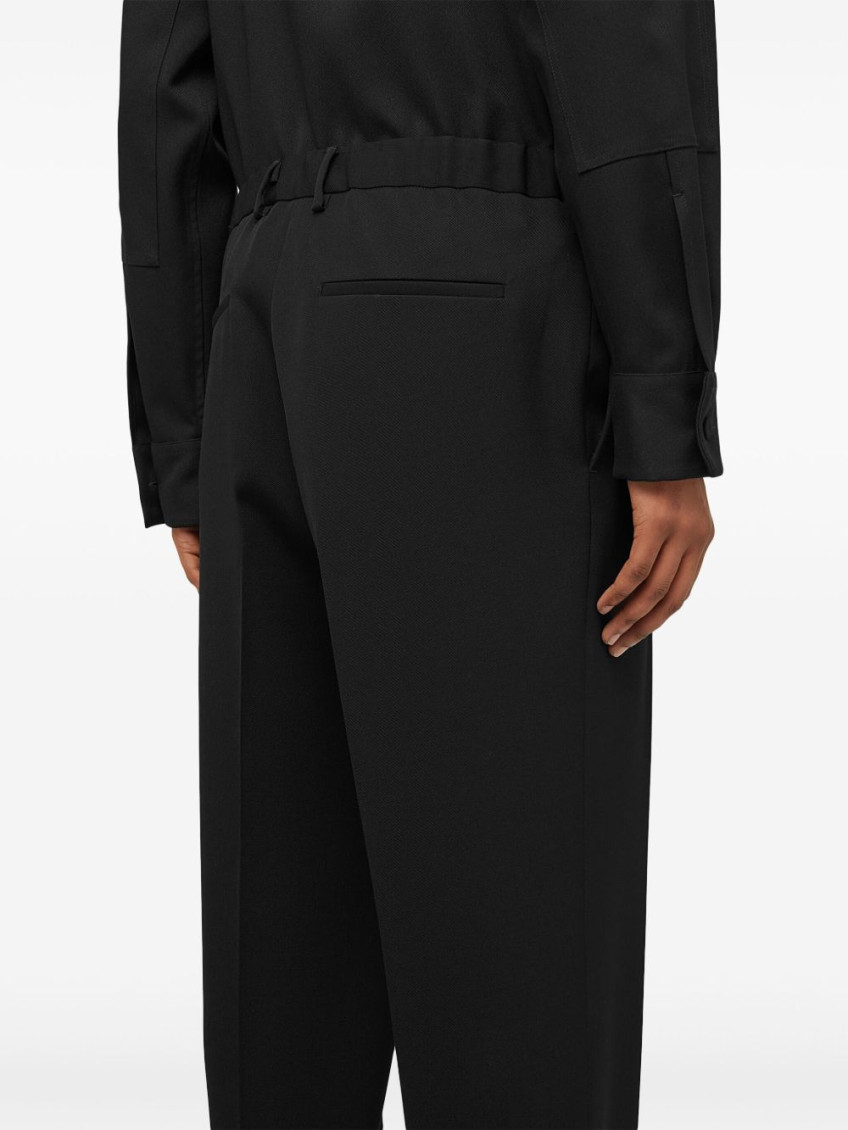 Jil Sander Black Wool Tapered Trousers for Men Online USA at