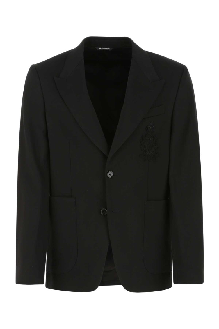 Dolce & Gabbana Black Stretch Viscose Blend Blazer In Black