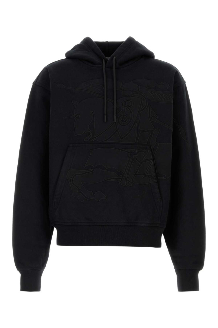 Shop Burberry Black Embroidered Logo Sweatshirt