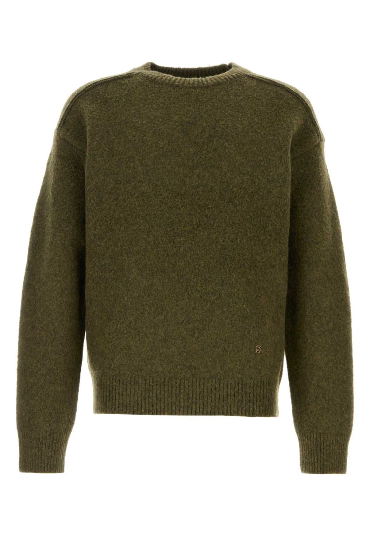 Burberry Wool And Cashmere Blend Sweater In Olive