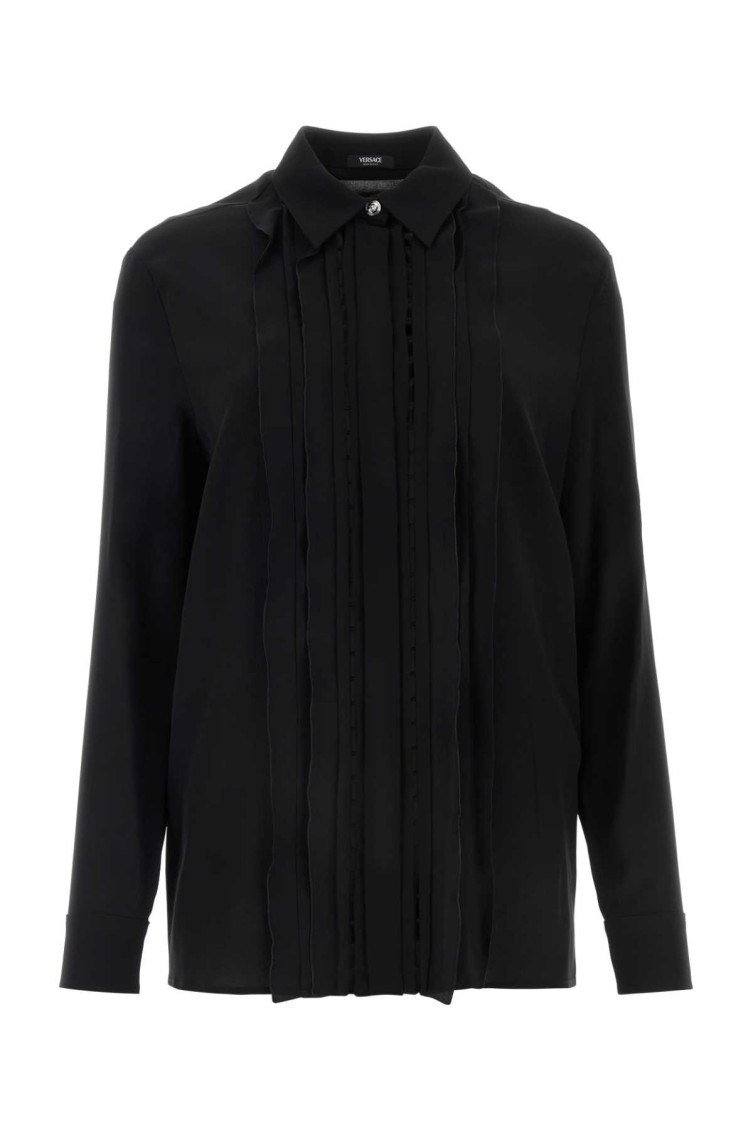 Versace Elegant Crepe Shirt For Women In Black