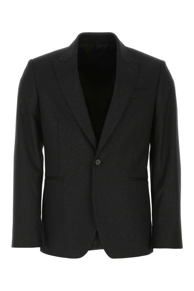 Versace Black Wool Blend Blazer