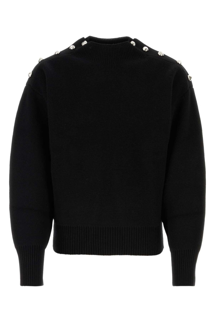 Ferragamo Button Detailed Knitted Sweater In Black