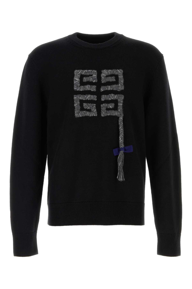 Givenchy Men Black Wool Sweater In Black