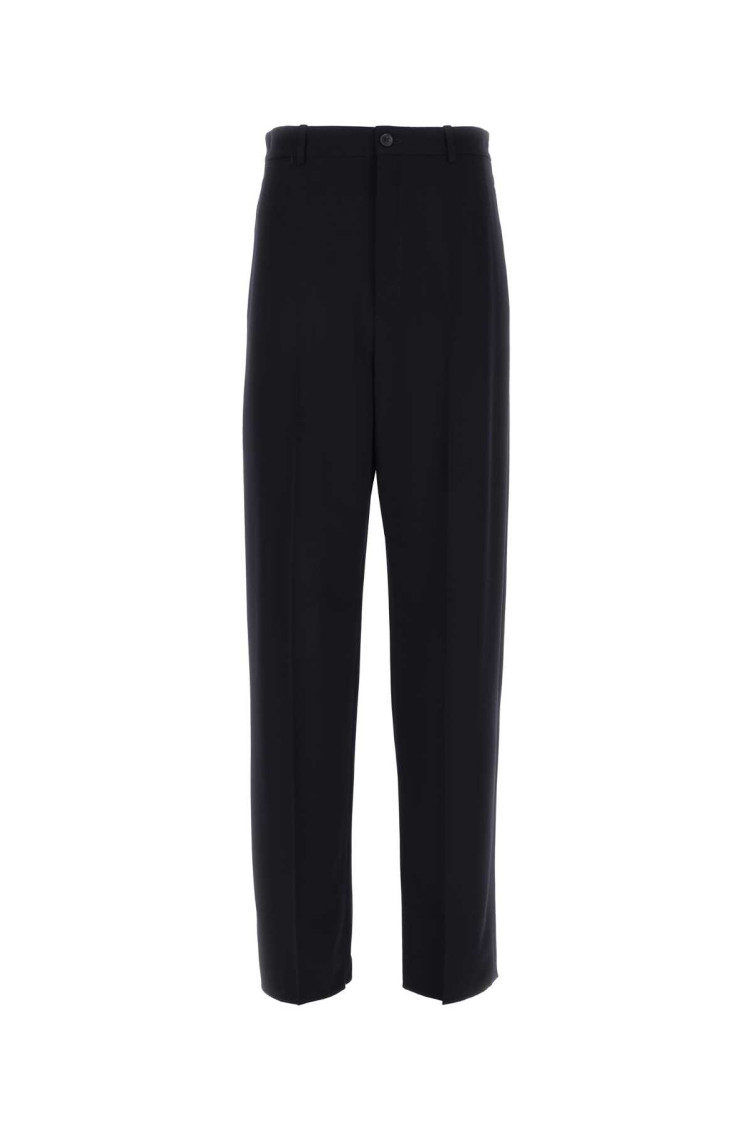 Balenciaga Oversized Tailored Trousers In Navy Blue