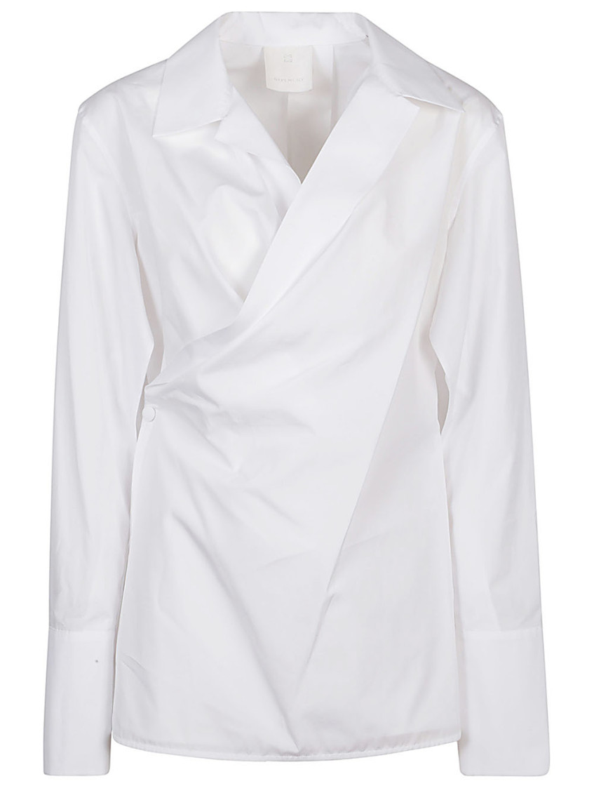 Givenchy Wrap-design Poplin Shirt In White