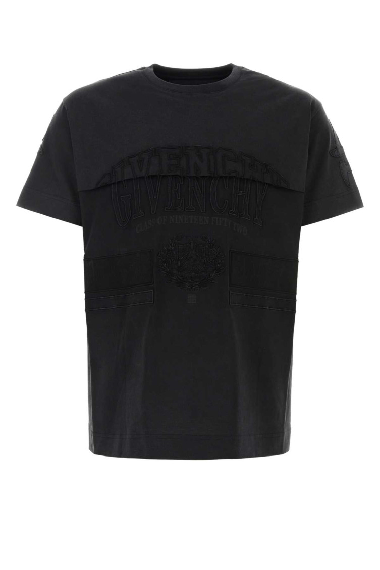 Givenchy Layered Crew-neck Stonewashed T-shirt In Black