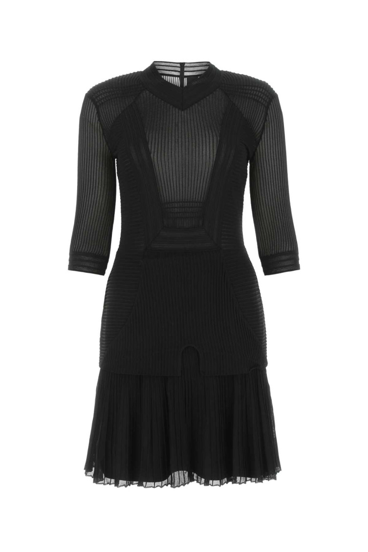 Givenchy Black Stretch Viscose Blend Mini Dress In Black
