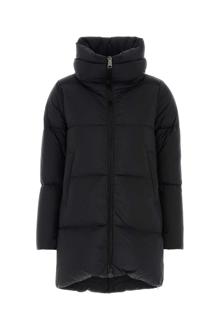 Herno Black Down Jacket In Silver