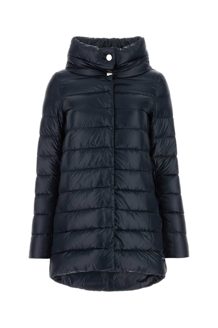 Herno Dark Blue Nylon Amelia Down Jacket In Blue