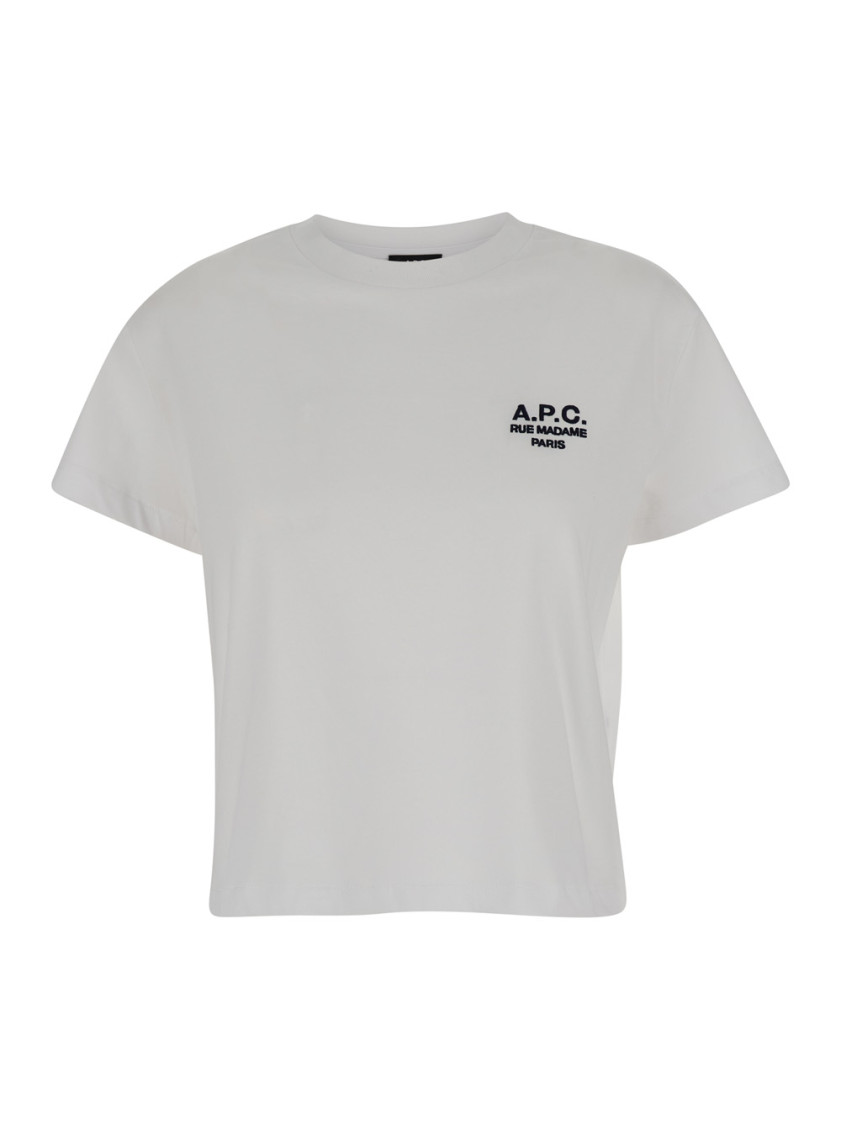 Apc A.p.c. Unisex Boxy T-shirt In Organic Cotton White Short Sleeves Women In White