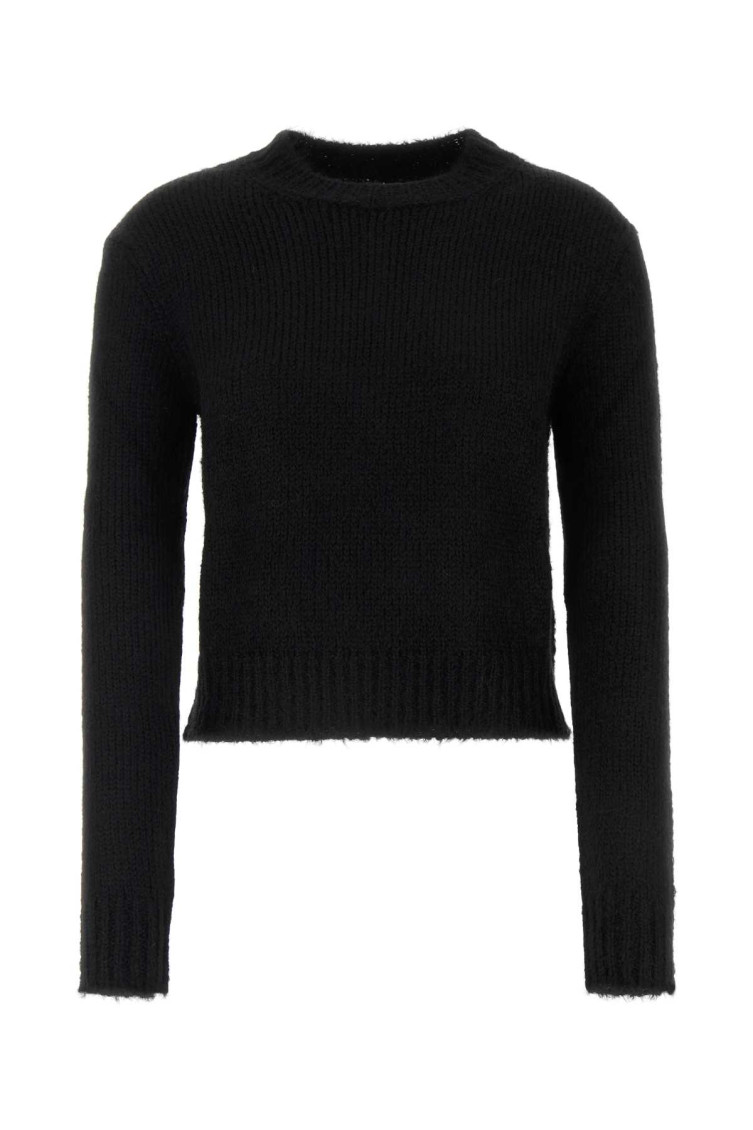 Jil Sander Black Alpaca Blend Sweater In Black
