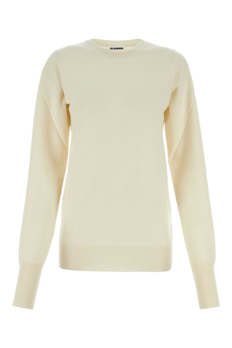 Jil Sander Maglione In Cashmere Avorio Donna In White