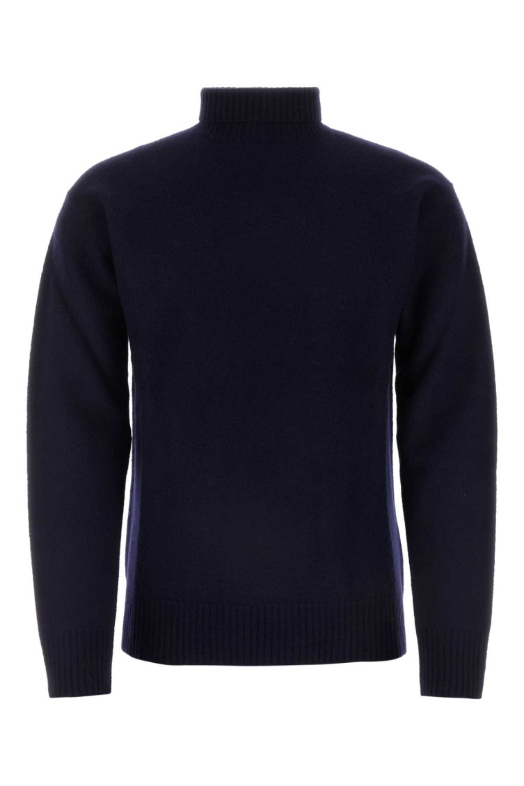 Jil Sander Man Turtleneck Midnight Blue Size 40 Wool In Blue