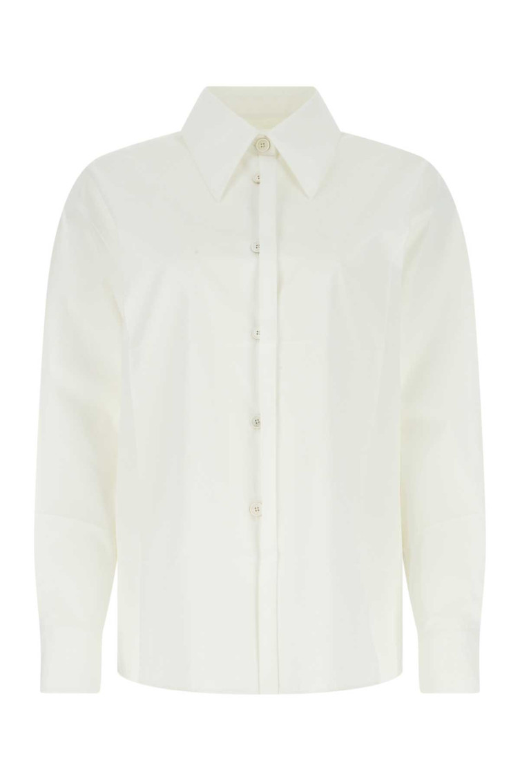 Jil Sander Buttoned Cuff Long Sleeve Top In White
