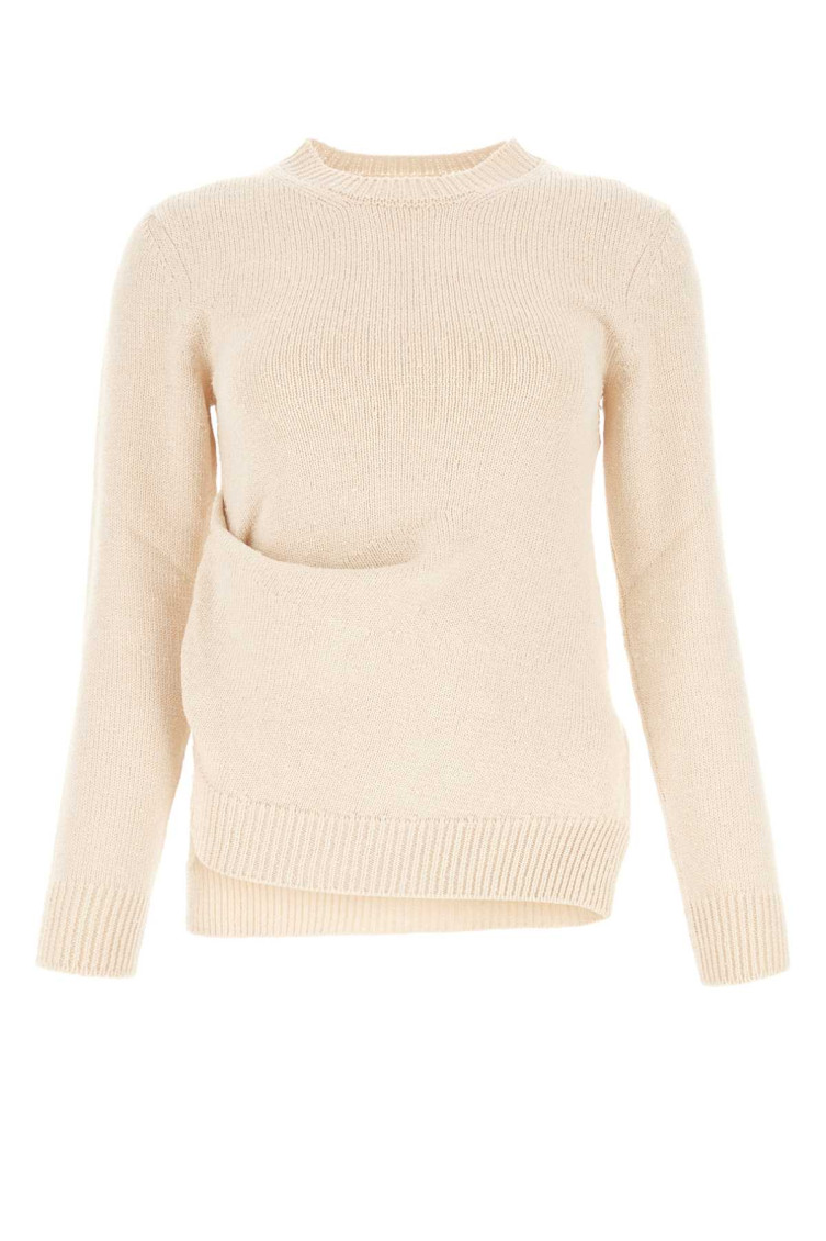Jil Sander Ivory Cotton Blend Sweater In Light Pink
