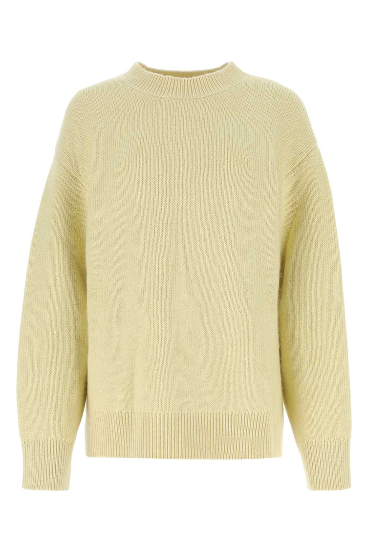 Jil Sander Cachemire Blend Crewneck Sweater With Relaxed Fit In Yellow