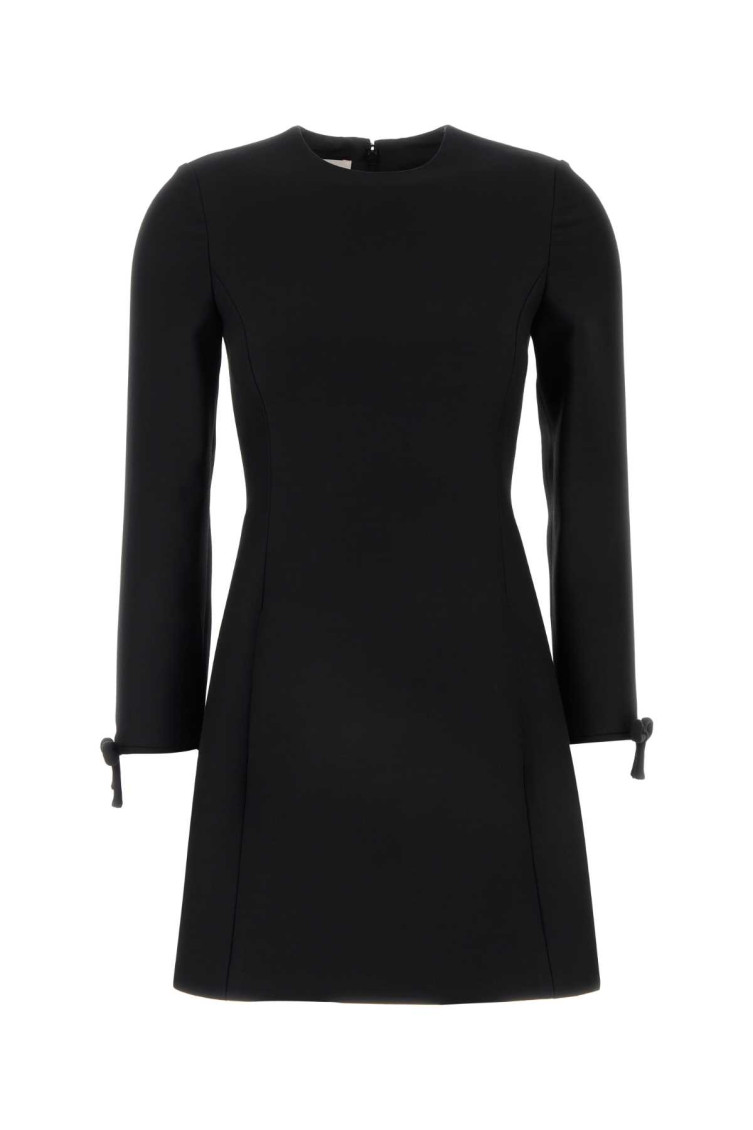 Valentino Garavani Open Back Bow Mini Dress In Black