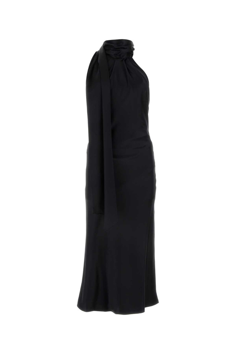 Shop Max Mara Black Silk Moli Long Dress