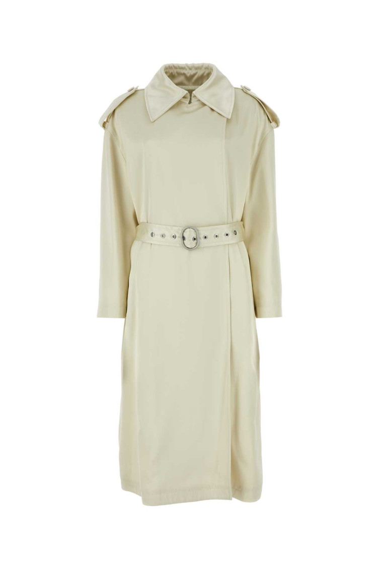 Jil Sander Viscose Blend Coat With Belted Waist In White