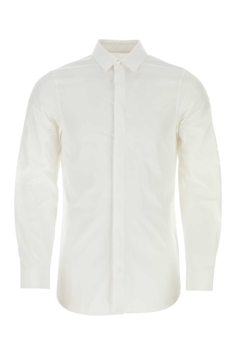Jil Sander Structured Poplin Shirt With Long Sleeves In White
