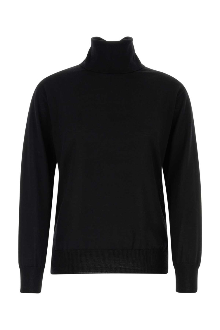 Jil Sander Black Turtle Neck Sweater for Women Online India at 