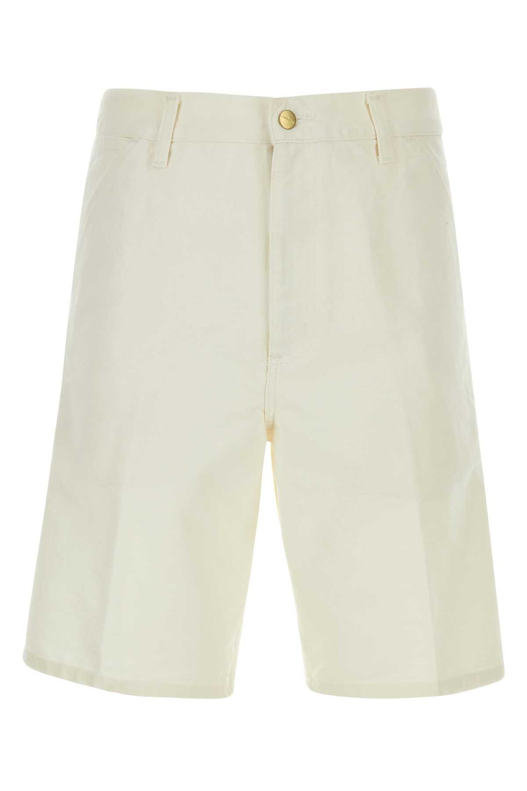 Carhartt Wip Single Knee Off-white Bermuda Shorts In Off White