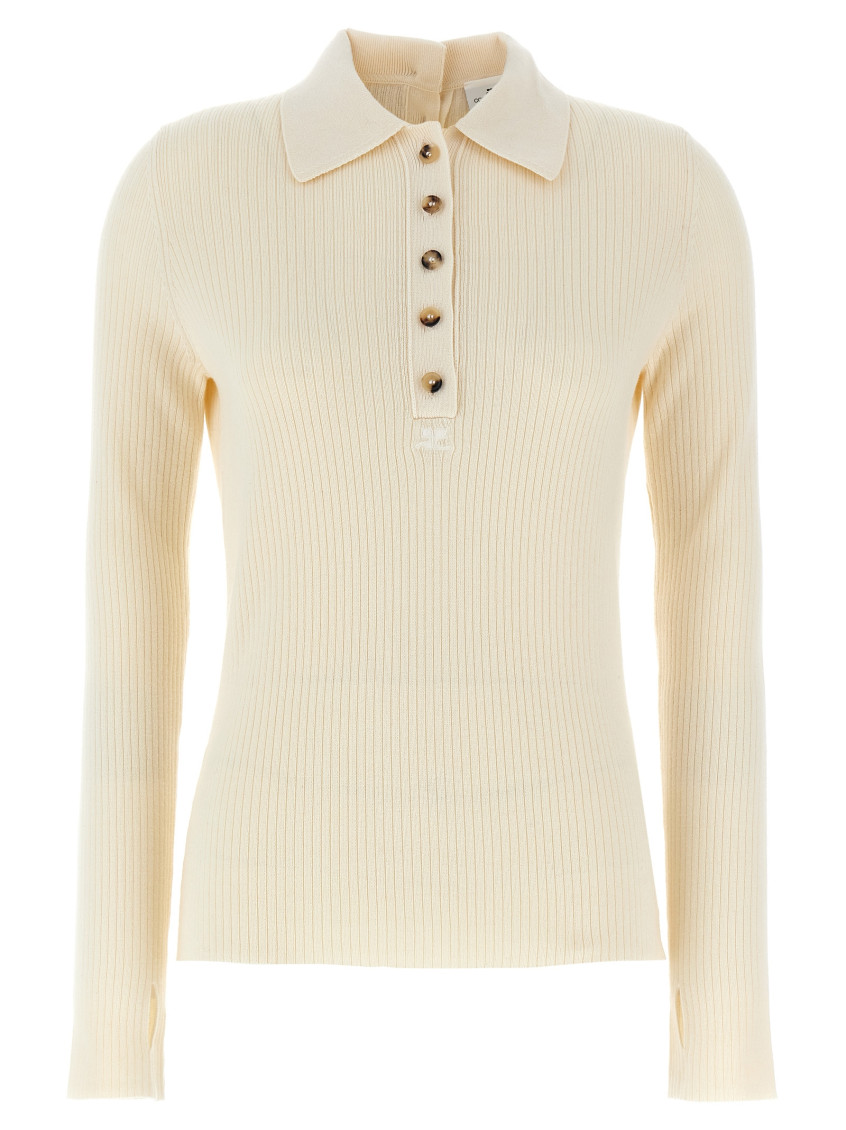 Shop Courrèges Natural Multi-buttons Sweater