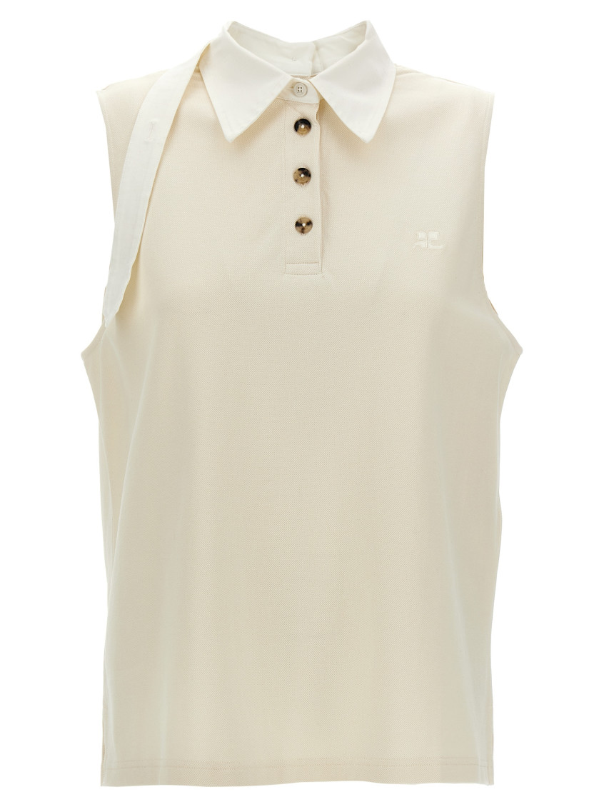 Courrèges Natural Multi-buttons Sweater In Natural