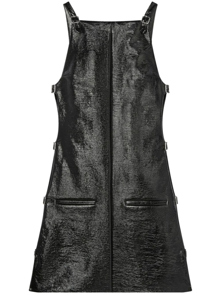 Courrèges Black Multi Sangle Vinile A Line Dress In Black