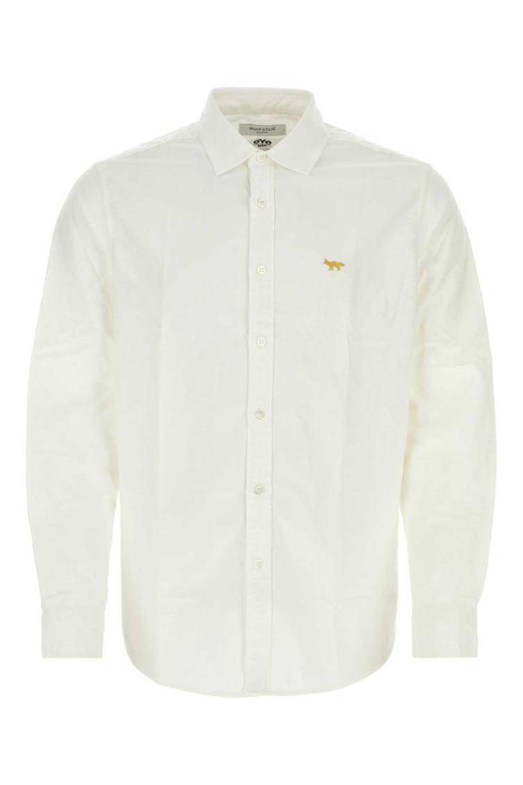 Junya Watanabe Classic Button-up Shirt With Embroidered Detail In White