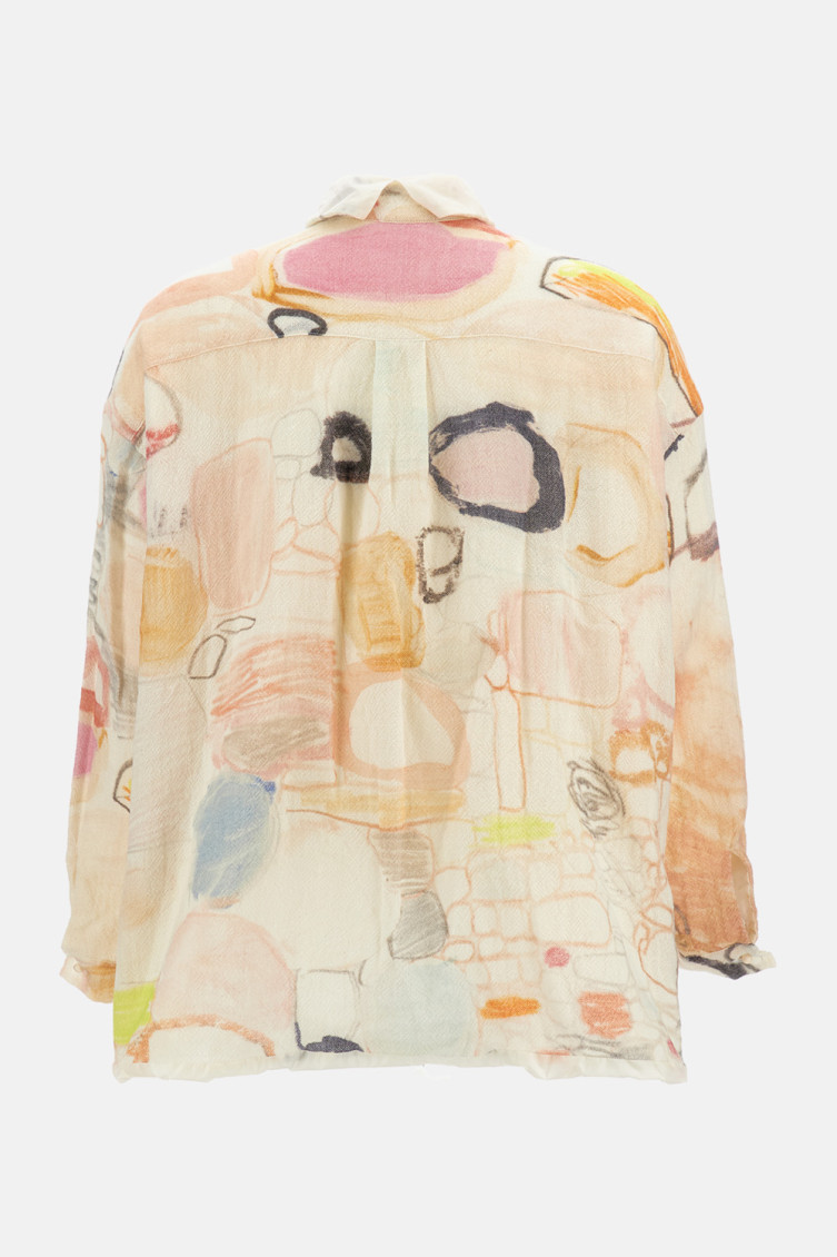 Daniela Gregis White Reversible Shirt-jacket In Multi