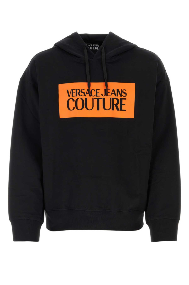 VERSACE JEANS COUTURE BLACK GRAPHIC LOGO SWEATSHIRT 