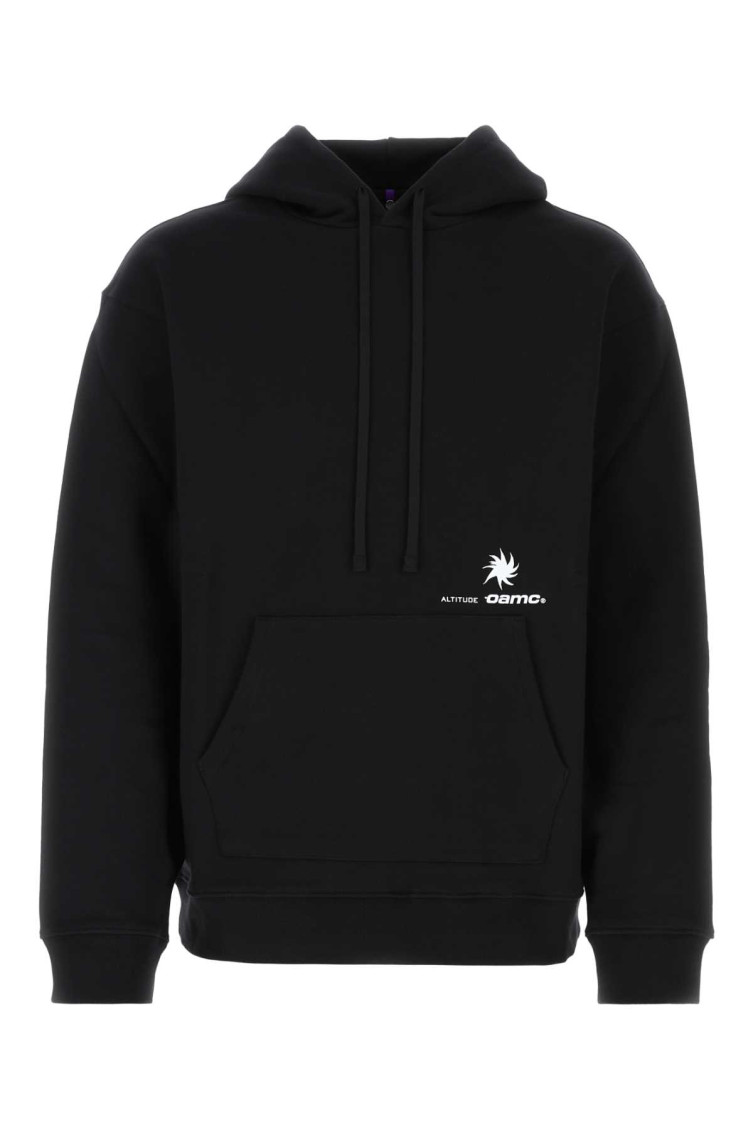 Oamc Black Cotton Oversize Sweatshirt In Black