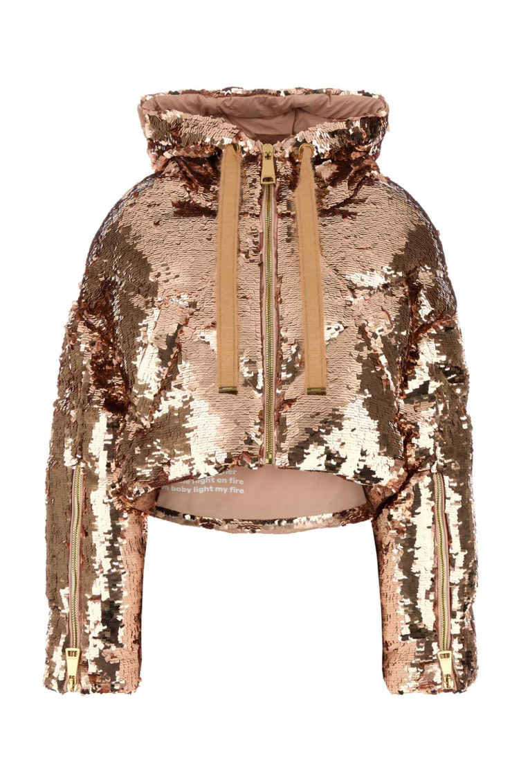 Khrisjoy Embellished Polyester Khris Down Jacket In Golden