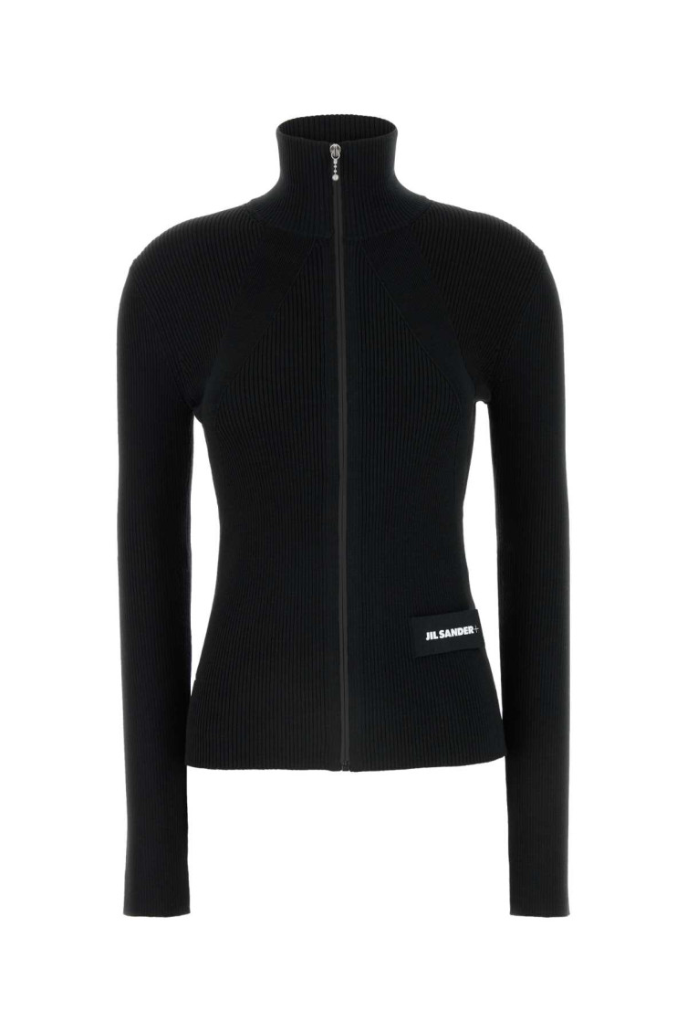 Jil Sander Knitted Cardigan In Black