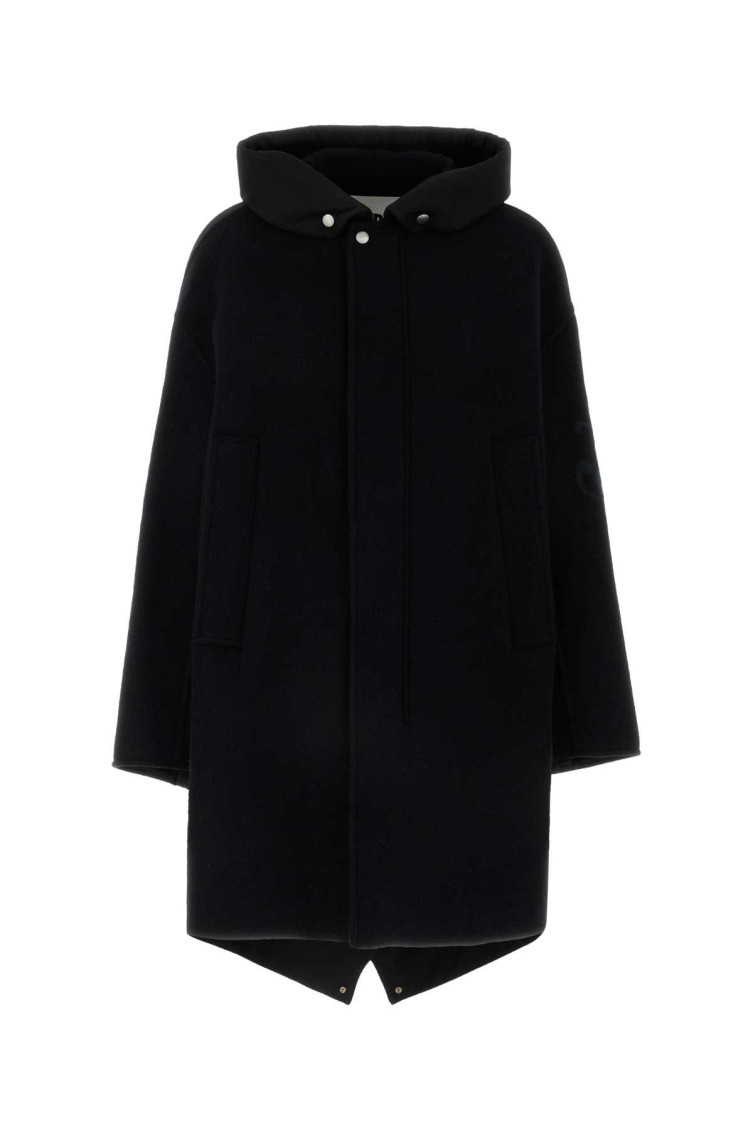 Jil Sander Black Parka With Zipper In Black