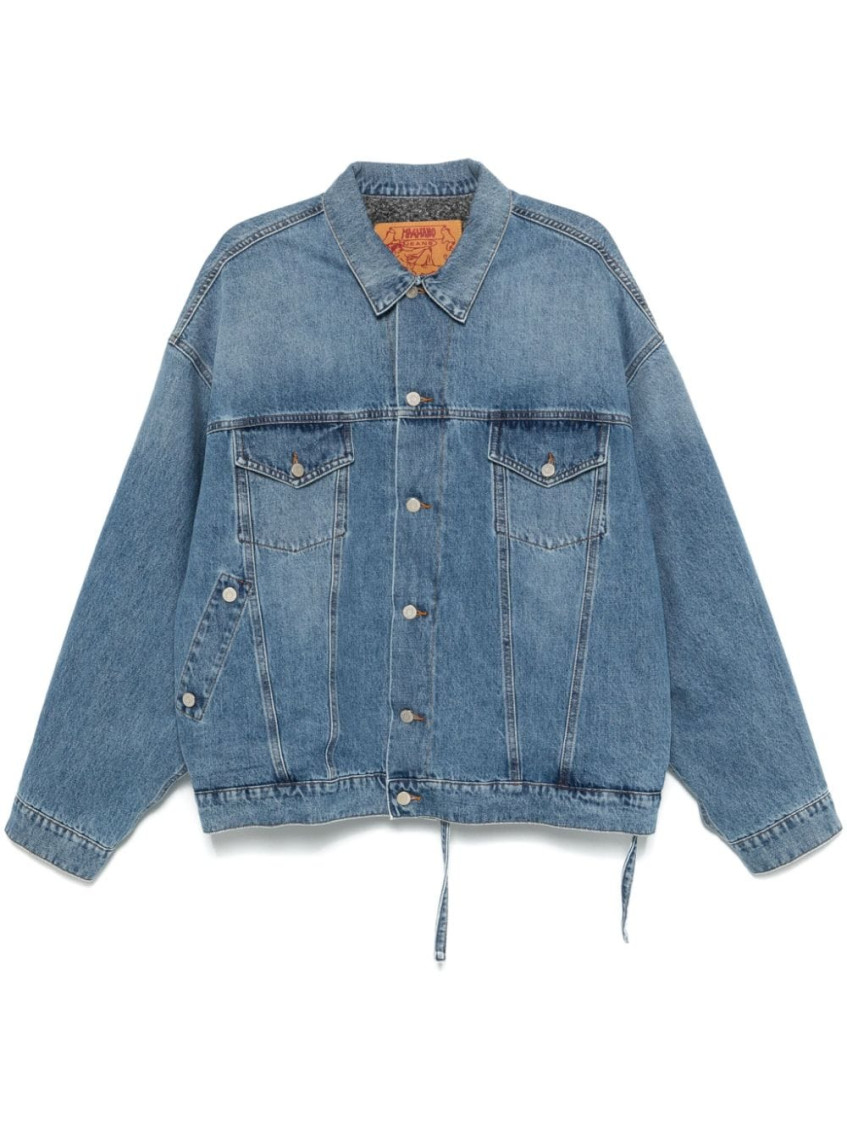 Magliano Twisted Denim Jacket In Grey