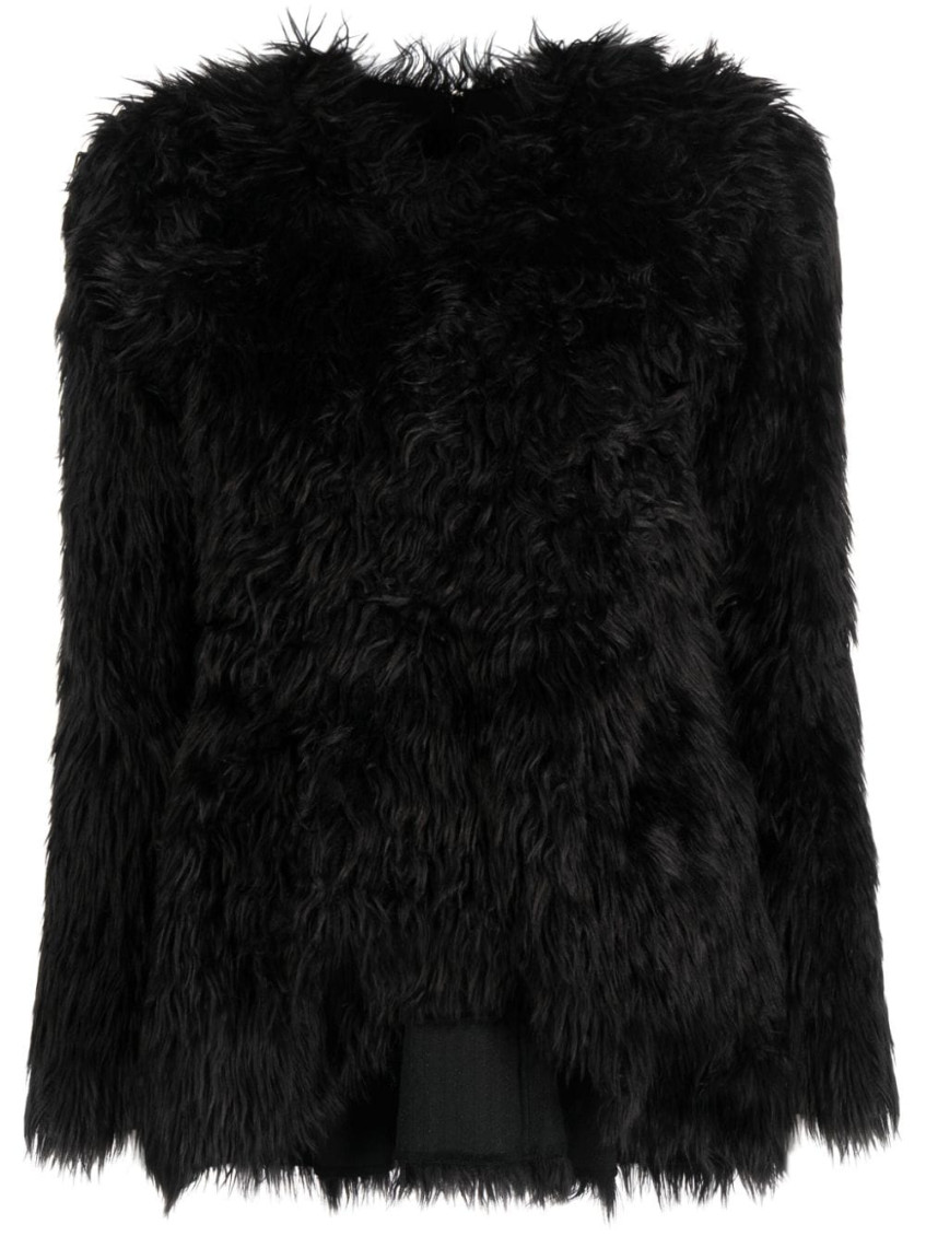 Shop Comme Des Garçons Black Black Faux Fur T-shirt