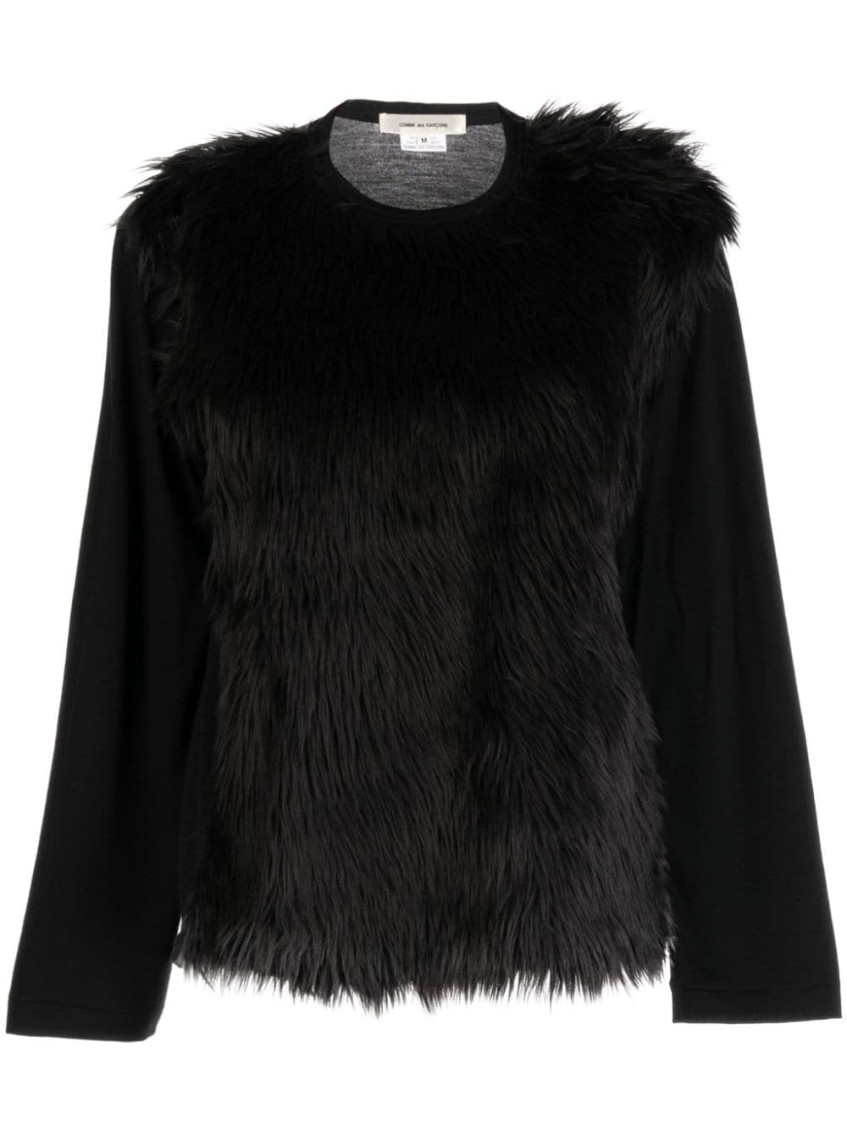 Shop Comme Des Garçons Black Black Faux Fux T-shirt