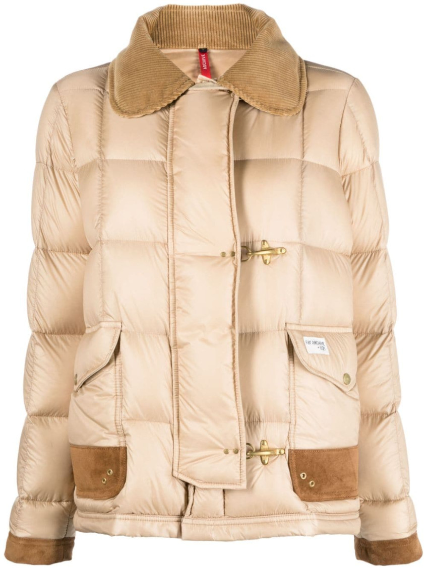 Shop Fay Beige Beige Quilted Down Jcket