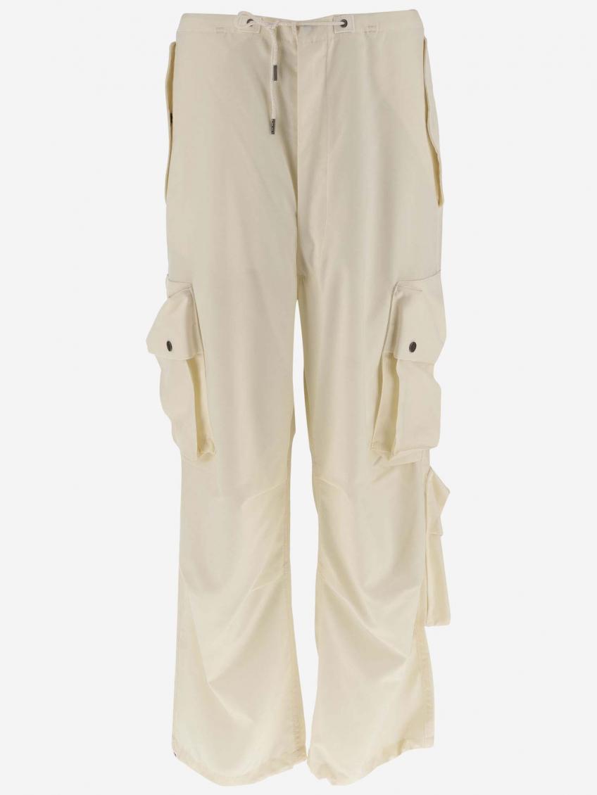 Darkpark Loose-fit Blair Cargo Pants With Drawstring In Off White