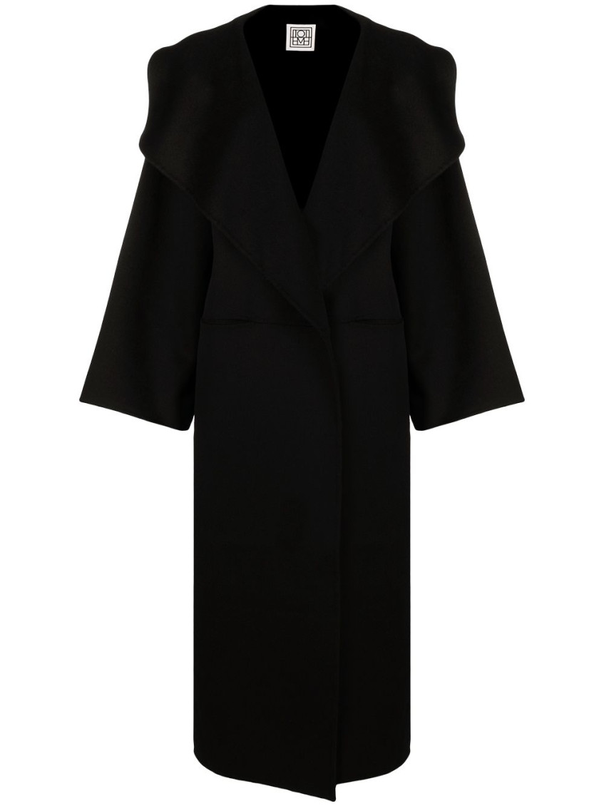 Shop Totême Black Oversized Cashmere Coat