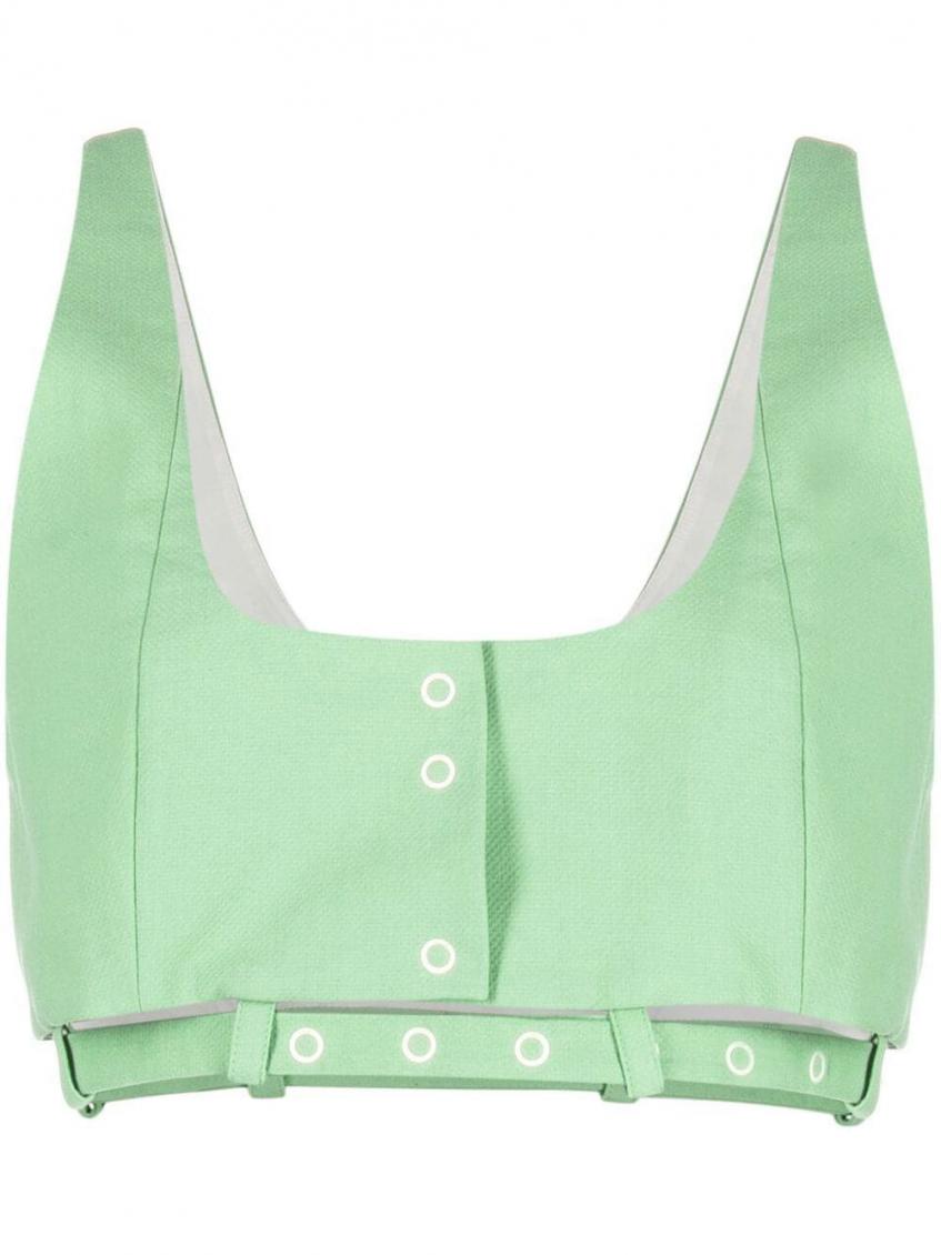 Ganni Synthetic Fibers T-shirt In Light Green