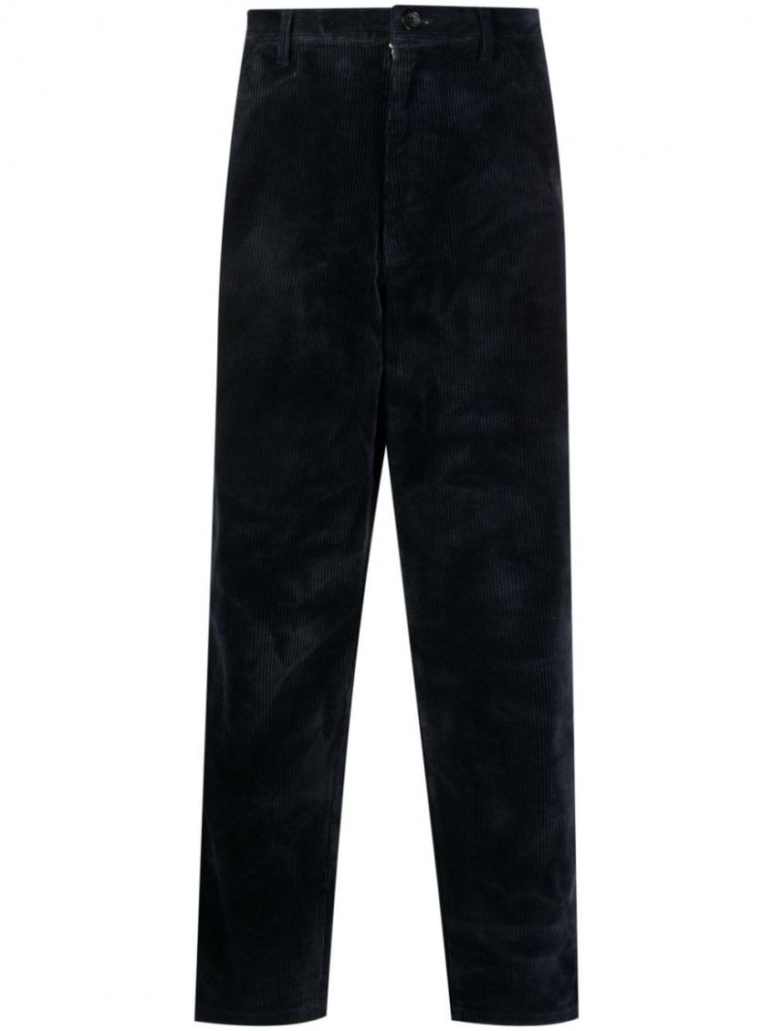 Comme Des Garçons Shirt Twill Cargo Pants With Belt Loops In Navy Blue