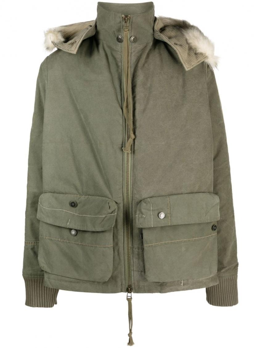 Greg Lauren Army Tent Retro Zip-up Jacket In Olive