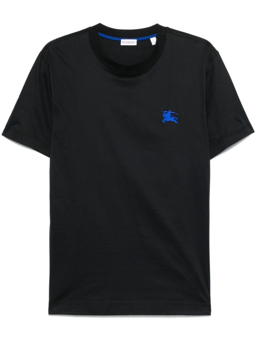 Burberry Slim Fit Essentials T-shirt With Embroidered Logo In Black